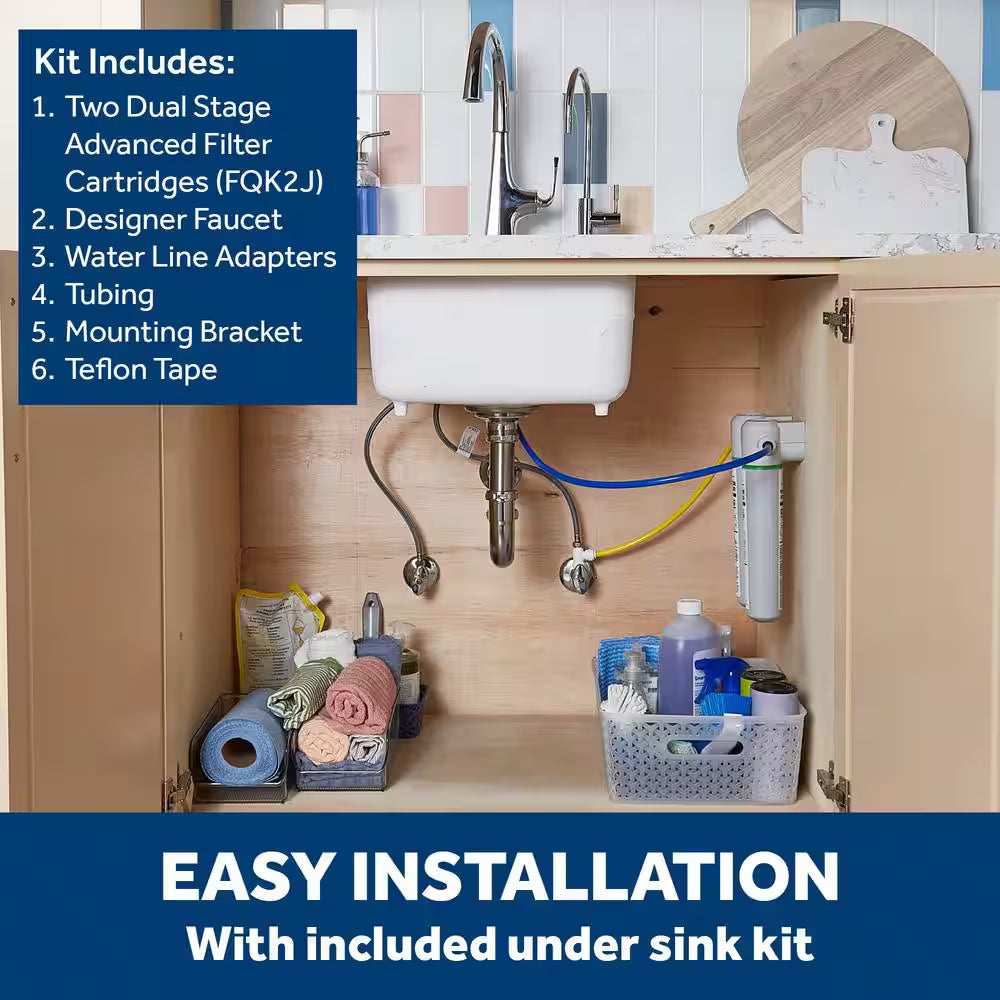 Under Sink Dual Sta Water Filtration System with Faucet