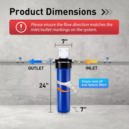 1-Stage Whole House Water Filtration System with 20 In. Carbon Block