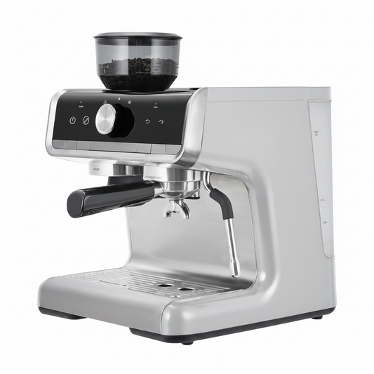 Espresso Coffee Maker with Milk Frother, Brushed Stainless Steel Espresso Machine with Grinder, and Espresso Machine for Home Barista Cuppuccino Machine Use