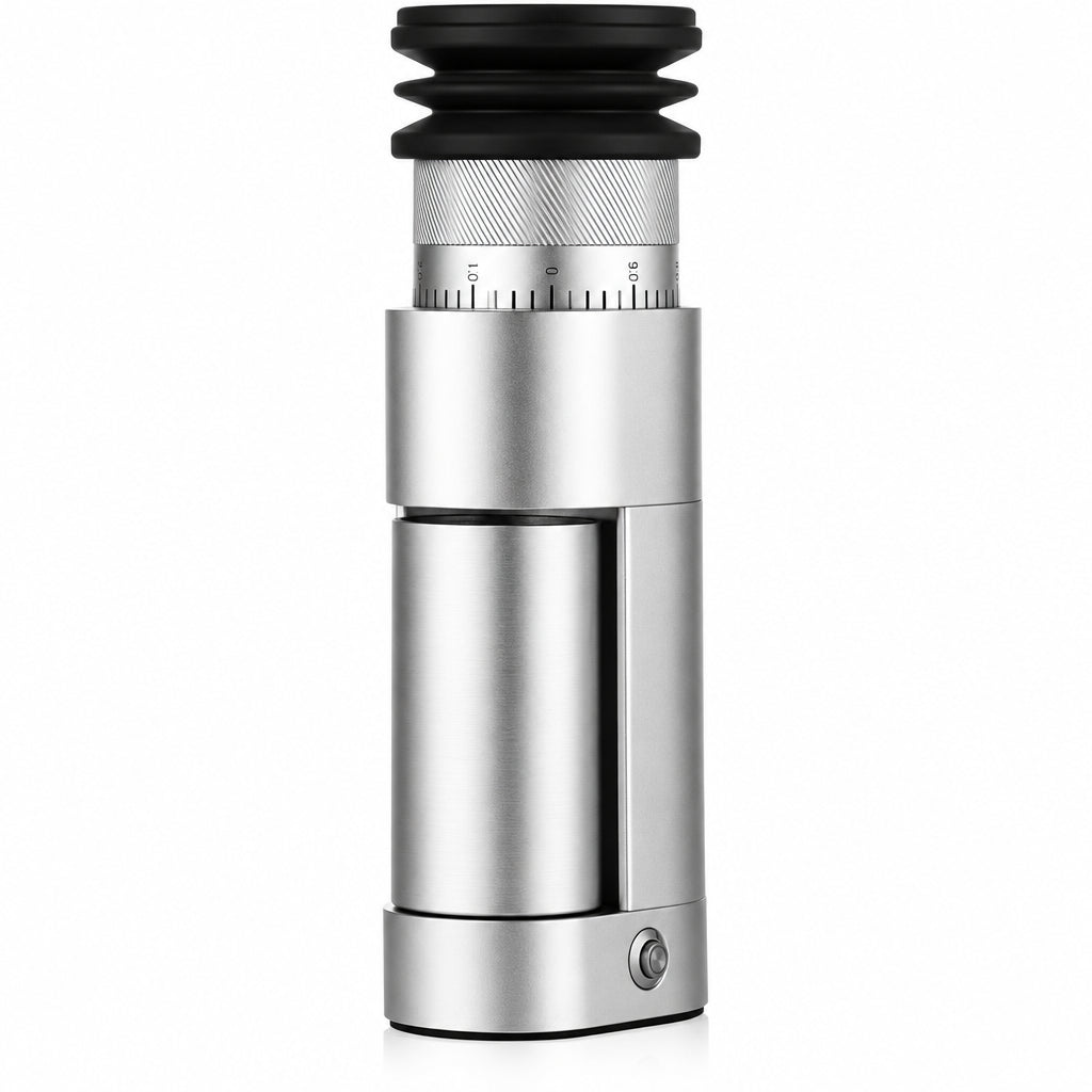 Electric Espresso Grinder - One-Touch Coffee Bean Grinder with Magnetic Dosing Cup and Air-Blowing, Stepless Adjustment Burr Coffee Grinder, Compact & Quiet for Home Office Use