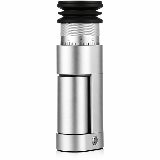 Electric Espresso Grinder - One-Touch Coffee Bean Grinder with Magnetic Dosing Cup and Air-Blowing, Stepless Adjustment Burr Coffee Grinder, Compact & Quiet for Home Office Use